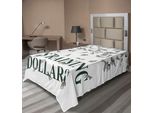 Abakuhaus Lenzuolo, Composizione Astratta Di Gatti Domestici Felini Animali Domestici Con Composizione Fiorita, Lenzuolo Morbido E Confortevole Per Un Letto Decorativo 1 Pezzo 260 Cm X 168 Cm, Verde Scuro Bianco