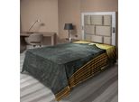 Abakuhaus Lenzuolo Da Letto, Design Vintage Grunge Teatro Classico Illustrazione Medievale Barocco Stampa, Morbido E Confortevole Lenzuolo Superiore Per Un Letto Decorativo 1 Pezzo 190 Cm X 100 Cm, Grigio Giallo
