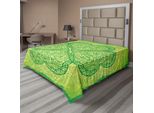 Abakuhaus Lenzuolo Irlandese, Motivi Tradizionali A Cuori Nei Toni Del Verde Illustrazione Monocromatica Strudel, Lenzuolo Morbido E Confortevole Per Un Letto Decorativo 1 Pezzo 244 Cm X 205 Cm, Verde Verde Avocado Chiaro