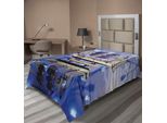 Abakuhaus Lenzuolo Nautico, Foto Ravvicinata Modello Di Una Nave A Vela Su Sfondo Sfocato Tema Marittimo, Morbido E Confortevole Lenzuolo Superiore Per Un Letto Decorativo 1 Pezzo 190 Cm X 100 Cm, Blu E Marrone