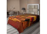 Abakuhaus Lenzuolo Balloon, Foto Skyscape Al Tramonto Con Cielo Nuvoloso E Mongolfiere Colorate, Lenzuolo Morbido E Confortevole Per Un Letto Decorativo 1 Pezzo 260 Cm X 168 Cm, Multicolore