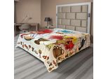 Abakuhaus Brasile Lenzuolo, Carnevale Di Rio Composizione A Tema Con Ragazze Di Samba Strumenti Musicali Mascherate, Lenzuolo Morbido E Confortevole Per Un Letto Decorativo 1 Pezzo 266 Cm X 260 Cm, Multicolore