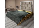 Abakuhaus Lenzuolo Da Letto, Design Vintage Grunge Teatrale Classico, Illustrazione Medievale Barocca, Lenzuolo Morbido E Confortevole Per Un Letto Decorativo, 1 Pezzo, 260 Cm X 228 Cm, Grigio Giallo