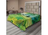 Abakuhaus Lenzuolo Paesaggio, Foto Aerea Vista Di Paesaggio Naturale Campi Astratti Con Rocce E Alberi Stampa, Lenzuolo Morbido E Confortevole Per Un Letto Decorativo 1 Pezzo 266 Cm X 260 Cm, Multicolore