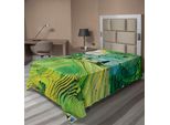 Abakuhaus Lenzuolo Paesaggio, Foto Aerea Vista Di Paesaggio Naturale Campi Astratti Con Rocce E Alberi Stampa, Lenzuolo Morbido E Confortevole Per Un Letto Decorativo 1 Pezzo 260 Cm X 168 Cm, Multicolore