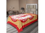 Abakuhaus Lenzuolo Asiatico, Simboli Tradizionali Con Decorazioni Folk Art Scimmie In Cornice Etnica, Lenzuolo Morbido E Confortevole Per Un Letto Decorativo 1 Pezzo 190 Cm X 100 Cm, Senape E Vermiglio