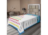 Abakuhaus Lenzuolo Didattico, Conta Fino A Dieci Numeri Gioca I Bambini Dell'asilo Imparano Con Articoli Cartoonistici, Lenzuolo Morbido E Confortevole Per Un Letto Decorativo 1 Pezzo 190 Cm X 100 Cm, Blu E Bianco