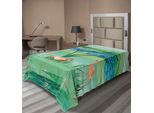 Abakuhaus Lenzuolo Flamingo, Immagine Con Uccelli Esotici Su Sfondo Naturale, Lenzuolo Morbido E Confortevole Per Un Letto Decorativo 1 Pezzo 260 Cm X 168 Cm, Multicolore