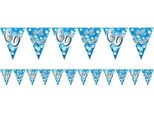 Amscan - Bandiere Glitterate, 60° Compleanno - Plastica, Lamina SG25928 (Taglia Unica) (Blu)