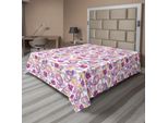 Abakuhaus Lenzuolo Paisley, Acquerello Con Motivo Tradizionale Asiatico Di Peonia, Morbido E Confortevole, Per Un Letto Decorativo, 1 Pezzo, 244 Cm X 205 Cm, Magenta, Giallo, Viola