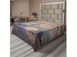 Abakuhaus Lenzuolo Con Proverbio, Non Tutti Quelli Che Hanno Perso Il Cammino Messaggio Su Sfondo Montagna Fotografia Paesaggio, Morbido E Confortevole Lenzuolo Superiore Per Un Letto Decorativo 1 Pezzo 260 Cm X 228 Cm, Multicolore