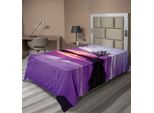 Abakuhaus Lenzuolo Paesaggio, Composizione Astratta Con Ombre Viola, Cielo E Ombre Di Alberi, Morbido E Confortevole Lenzuolo Superiore Per Un Letto Decorativo 1 Pezzo 190 Cm X 100 Cm, Lavanda Nero
