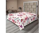 Abakuhaus Lenzuolo Botanico, Motivo Cartoon Con Fiori Primaverili E Rami Ripetuti, Lenzuolo Morbido E Confortevole Per Un Letto Decorativo 1 Pezzo 275 Cm X 260 Cm, Multicolore