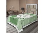 Abakuhaus Lenzuolo Aniversery, 30 Anni Insieme In Tonalità Verde Design Monocromatico, Lenzuolo Morbido E Confortevole Per Un Letto Decorativo 1 Pezzo 190 Cm X 100 Cm, Verde Reseda Verde
