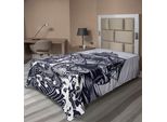 Abakuhaus Lenzuolo Nautico, Polipo E Nave In Una Tempesta Elementi Marini Con Oceano Increspato, Lenzuolo Superiore Morbido E Confortevole Per Un Letto Decorativo 1 Pezzo 260 Cm X 168 Cm, Indigo Purpleblue