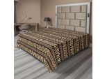 Abakuhaus Afirca Lenzuolo, Strisce Orizzontali Con Motivo Leopardato Ispirazione Indigena, Lenzuolo Morbido E Confortevole Per Un Letto Decorativo 1 Pezzo 244 Cm X 205 Cm, Marrone Marrone Chiaro