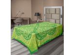 Abakuhaus Lenzuolo Irlandese, Motivi Tradizionali A Cuori Nei Toni Del Verde Illustrazione Monocromatica Strudel, Lenzuolo Superiore Morbido E Confortevole Per Un Letto Decorativo 1 Pezzo 260 Cm X 168 Cm, Verde Verde Avocado Chiaro