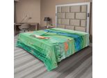 Abakuhaus Lenzuolo Flamingo, Immagine Con Uccelli Esotici Su Sfondo Naturale, Lenzuolo Morbido E Confortevole Per Un Letto Decorativo 1 Pezzo 260 Cm X 228 Cm, Multicolore
