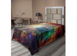 Abakuhaus Lenzuolo Spaziale, Composizione A Tema Universo Con Stelle E Nebulose, Spazio Polveroso, Spazio Colorato, Lenzuolo Superiore Morbido E Confortevole Per Un Letto Decorativo, 1 Pezzo, 260 Cm X 168 Cm, Multicolore