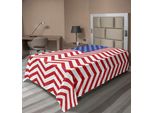 Abakuhaus Usa Lenzuolo, Bandiera Nazionale Con Disegno Sporco E Stelle A Zig Zag Colori Patriottici, Lenzuolo Morbido E Confortevole Per Un Letto Decorativo 1 Pezzo 260 Cm X 168 Cm, Blu Cobalto Bianco