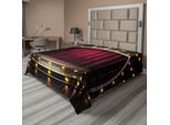 Abakuhaus Teatro Lenzuolo, Arte Scenica, Tende Tende Illustrazione Musica Recitazione Stampa, Morbido E Comodo Lenzuolo Superiore Per Un Letto Decorativo 1 Pezzo 275 Cm X 260 Cm, Bordeaux E Giallo