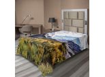 Abakuhaus Lenzuolo Paesaggistico, Montagne Europee, Primavera, Natura Rigogliosa, Tema Verde, Fotografia, Lenzuolo Morbido E Confortevole Per Un Letto Decorativo, 1 Pezzo, 260 Cm X 168 Cm, Verde E Grigio