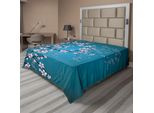 Abakuhaus Lenzuolo Giapponese, Rosa Fiorisce Foglie E Piante Artificiali Ombre Primavera Giapponese Fiori Di Ciliegio Nel Giardino Parco, Morbido Comodo Lenzuolo Superiore Per Un Letto Decorativo 1 Pezzo 275 Cm X 260 Cm, Blu Petrolio Rosa Chiaro