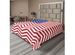 Abakuhaus Usa Lenzuolo, Bandiera Nazionale Con Disegno Sporco E Stelle A Zig Zag Colori Patriottici, Lenzuolo Morbido E Confortevole Per Un Letto Decorativo 1 Pezzo 275 Cm X 260 Cm, Blu Cobalto Bianco