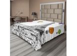 Abakuhaus Paris Lenzuolo, Mongolfiere In Stile Cartone Animato Con Illustrazione Della Capitale Francese, Lenzuolo Morbido E Confortevole Per Un Letto Decorativo 1 Pezzo 266 Cm X 260 Cm, Multicolore