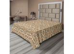 Abakuhaus Lenzuolo Vintage, Motivo Ripetitivo Nostalgico Classico Ispirato Alla Botanica, Stampa Decorativa, Lenzuolo Superiore Morbido E Confortevole Per Un Letto Decorativo 1 Pezzo 244 Cm X 205 Cm, Multicolore