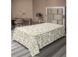 Abakuhaus Lenzuolo Vintage, Stile Monocromatico Classico Di Ispirazione Vittoriana Con Motivo Rococò Ripetuto, Lenzuolo Superiore Morbido E Confortevole Per Un Letto Decorativo 1 Pezzo 260 Cm X 168 Cm, Bianco Cammello Chiaro