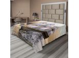 Abakuhaus Lenzuolo Marittimo, Nave Sull'oceano Con Vele Spiegate - Composizione Grafica Digitale Al Computer, Lenzuolo Morbido E Confortevole Per Un Letto Decorativo 1 Pezzo 275 Cm X 260 Cm, Multicolore