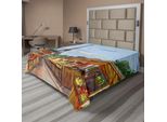 Abakuhaus Paris Lenzuolo, Illustrazione Colorata Dipinta A Mano Raffigurante La Torre Eiffel, Lenzuolo Morbido E Confortevole Per Un Letto Decorativo 1 Pezzo 275 Cm X 260 Cm, Ambra E Blu