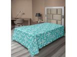 Abakuhaus Lenzuolo Vittoriano, Motivo Continuo Con Fiori Vintage Ispirato Alla Viola Del Pensiero, Motivo Floreale Antico, Lenzuolo Morbido E Confortevole Per Un Letto Decorativo, 1 Pezzo, 190 Cm X 100 Cm, Bianco Schiuma Di Mare