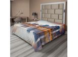 Abakuhaus Lenzuolo Con Vista Della Città, Parigi Edifici E Torre Eiffel Silhouette Riflesso Sull'acqua Al Tramonto, Morbido E Confortevole Lenzuolo Superiore Per Un Letto Decorativo 1 Pezzo 266 Cm X 260 Cm, Multicolore