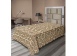 Abakuhaus Lenzuolo Vintage, Motivo Ripetitivo Nostalgico Classico Ispirato Alla Botanica, Stampa Decorativa, Lenzuolo Superiore Morbido E Confortevole Per Un Letto Decorativo 1 Pezzo 260 Cm X 168 Cm, Multicolore