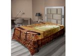 Abakuhaus Lenzuolo Autunnale, Scena Drammatica Con Bosco Autunnale E Panchine Di Legno Antiche, Lenzuolo Morbido E Confortevole Per Un Letto Decorativo, 1 Pezzo, 260 Cm X 168 Cm, Multicolore