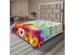 Abakuhaus Lenzuolo Con Proverbio, So Cos'è L'amore Because Of You Scritta Arte Stile Fiori Primaverili Vivaci, Morbido E Confortevole Lenzuolo Superiore Per Un Letto Decorativo 1 Pezzo 244 Cm X 205 Cm, Multicolore