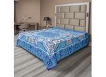 Abakuhaus Lenzuolo Paisley, Classico Motivo Floreale Orientale Decorativo Con Stampa Stilizzata, Morbido E Confortevole Lenzuolo Superiore Per Un Letto Decorativo 1 Pezzo 275 Cm X 260 Cm, Blu Navy, Azzurro, Bianco