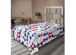 Abakuhaus Lenzuolo Con Stampa Gatti, Animaletti Colorati Con Fiori E Simpatici Gattini, Morbido E Confortevole Lenzuolo Superiore Per Un Letto Decorativo, 1 Pezzo 190 Cm X 100 Cm, Multicolore