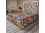 Abakuhaus Cartoon Apartments Lenzuolo, Amsterdam Olanda Panorama Urbano Schizzo Urbano Con Finestre Colorate Stampa, Morbido E Confortevole Lenzuolo Superiore Per Un Letto Decorativo 1 Pezzo 244 Cm X 205 Cm, Multicolore