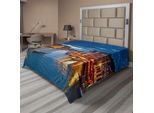 Abakuhaus Venezia Lenzuolo, Vista Sul Canal Grande Dal Ponte Di Rialto Al Tramonto Paesaggio Europeo Italiano Stampa, Lenzuolo Superiore Morbido E Confortevole Per Un Letto Decorativo 1 Pezzo 266 Cm X 260 Cm, Indaco E Giallo