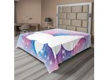 Abakuhaus Lenzuolo Butterfly, Stampa Astratta Con Farfalle E Fiori Su Prati Primaverili, Lenzuolo Morbido E Confortevole Per Un Letto Decorativo, 1 Pezzo 260 Cm X 228 Cm, Bianco Rosa Blu