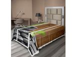 Abakuhaus Lenzuolo In Pietra, Nave Sull'oceano A Vele Spiegate - Composizione Grafica Digitale Al Computer, Lenzuolo Morbido E Confortevole Per Un Letto Decorativo 1 Pezzo 190 Cm X 100 Cm, Grigio Scuro Marrone Verde