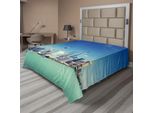Abakuhaus Cina Panorama Urbano Lenzuolo, Shanghai Skyline Pudong Fiume Scenari Grattacieli Immagine Moderna, Morbido E Confortevole Lenzuolo Superiore Per Un Letto Decorativo 1 Pezzo 244 Cm X 205 Cm, Verde Menta Blu Grigio