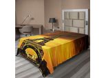 Abakuhaus Lenzuolo Torre Eiffel, Parigi Love City Monumento Immagine Dell'alba Stampa Del Monumento Francese, Lenzuolo Morbido E Confortevole Per Un Letto Decorativo 1 Pezzo 260 Cm X 168 Cm, Giallo Marrone