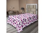 Abakuhaus Lenzuolo Con Farfalle, Motivo Astratto Retrò Con Farfalle E Fiori Primaverili, Ragazza, Lenzuolo Morbido E Confortevole Per Un Letto Decorativo, 1 Pezzo, 190 Cm X 100 Cm, Viola, Lilla, Rosa