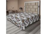 Abakuhaus Lenzuolo Con Farfalle, Farfalle Disegnate A Mano E Fiori In Stile Retrò Nostalgico, Morbido E Confortevole Lenzuolo Superiore Per Un Letto Decorativo, 1 Pezzo, 260 Cm X 228 Cm, Multicolore