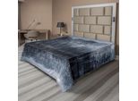 Abakuhaus Lenzuolo Naturale, Notte Nella Foresta Attraverso Il Lago Con La Luna In Inverno Stampa Paesaggio Boschivo, Lenzuolo Superiore Morbido E Confortevole Per Un Letto Decorativo 1 Pezzo 266 Cm X 260 Cm, Viola-Blu E Nero
