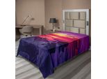 Abakuhaus Lenzuolo Americana, Tramonto Spettacolare Sul Mare, Stampa Tropicale Strant Summer, Lenzuolo Morbido E Confortevole Per Un Letto Decorativo, 1 Pezzo, 190 Cm X 100 Cm, Giallo, Viola, Rosso